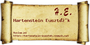 Hartenstein Euszták névjegykártya